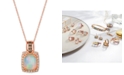 Le Vian Opal (1-5/8 ct. t.w.) & Diamond (3/8 ct. t.w.) 18" Pendant Necklace in 14k Rose Gold